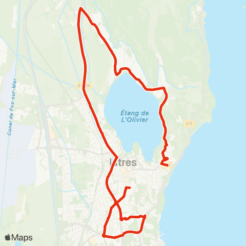 Ulysse Scolaires Circuit Tour Etang map