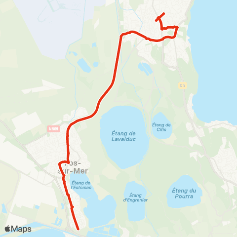 Ulysse Scolaires Circuit Centre Ville - Istres map