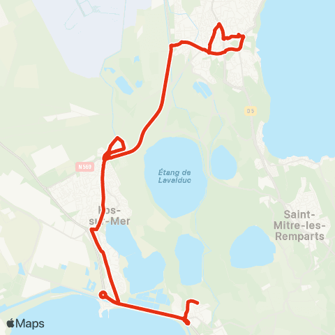 Ulysse Scolaires Circuit Engrenier - Pont du Roy - Istres map