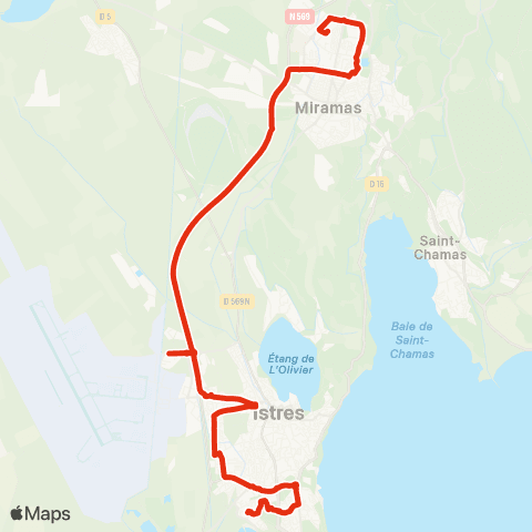 Ulysse Scolaires Circuit Istres - Miramas map