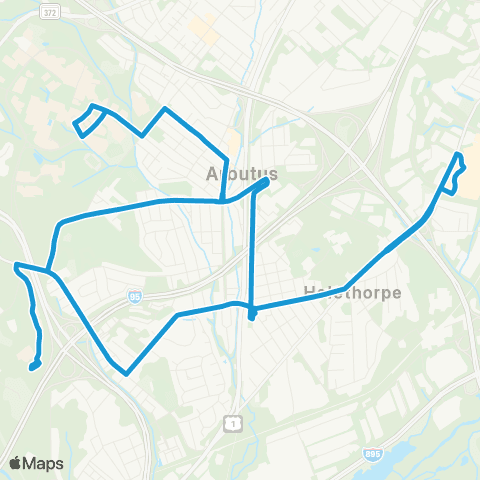 UMBC Shuttle Arbutus MARC map