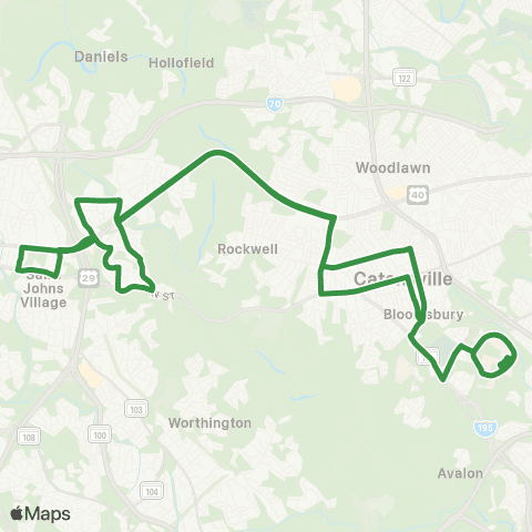 UMBC Shuttle Route 40 map