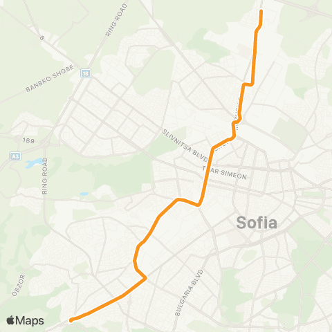 Център за градска мобилност ЦЕНТРАЛНА АВТОГАРА - КВ. КНЯЖЕВО - ЦЕНТРАЛНА АВТОГАРА map