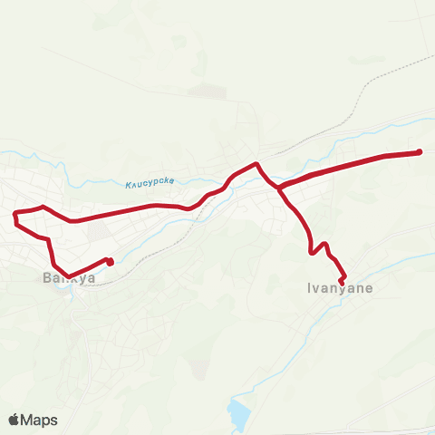 Център за градска мобилност АВТОСТАНЦИЯ БАНКЯ - КВ. ИВАНЯНЕ - АВТОСТАНЦИЯ БАНКЯ map