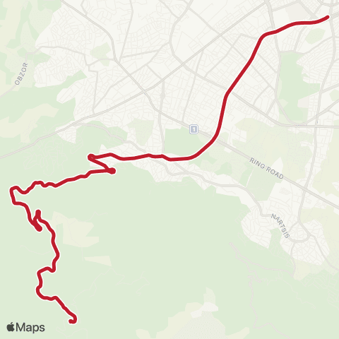 Център за градска мобилност ЗЛАТНИ МОСТОВЕ - БУЛ. ЧЕРНИ ВРЪХ - ЗЛАТНИ МОСТОВЕ map