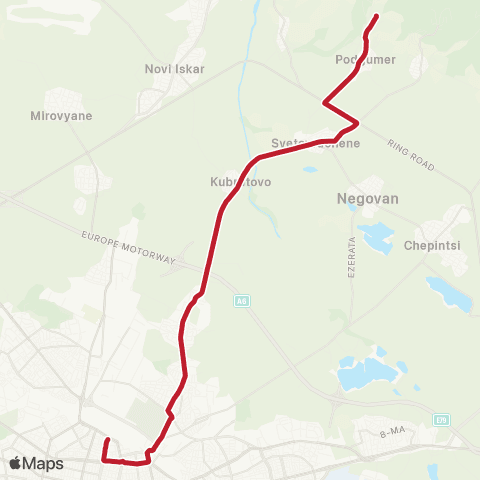 Център за градска мобилност СЕЛО ПОДГУМЕР - ЦЕНТРАЛНА ГАРА - СЕЛО ПОДГУМЕР map