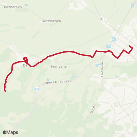 Център за градска мобилност КРАЯ НА КВ. МИХАЙЛОВО - Ж.К. ЛЮЛИН-8 - КРАЯ НА КВ. МИХАЙЛОВО map