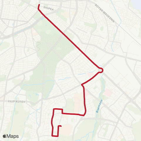 Център за градска мобилност ВОЕННА АКАДЕМИЯ - СТУДЕНТСКИ ГРАД - ВОЕННА АКАДЕМИЯ map