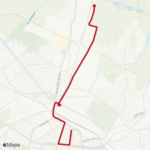 Център за градска мобилност ЦЕНТРАЛНА ГАРА - ФОНДОВИ ЖИЛИЩА - ЦЕНТРАЛНА ГАРА map