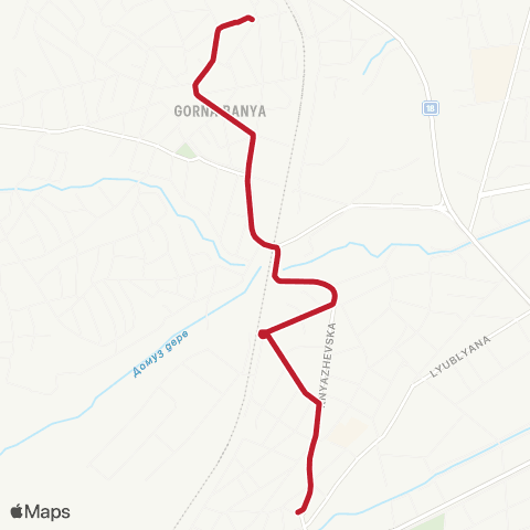 Център за градска мобилност МЕТРОСТАНЦИЯ ГОРНА БАНЯ - ПЛ. СРЕД СЕЛО - МЕТРОСТАНЦИЯ ГОРНА БАНЯ map