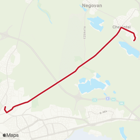Център за градска мобилност Мелницата Чепинци - Село Негован - Мелницата Чепинци map