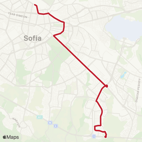 Център за градска мобилност ПЛОЩАД ЦЕНТРАЛНА ГАРА - Ж.К. МЛАДОСТ-4 - ПЛОЩАД ЦЕНТРАЛНА ГАРА map