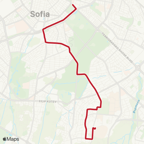 Център за градска мобилност СТУДЕНТСКИ ГРАД - КИНО ОДЕОН - СТУДЕНТСКИ ГРАД map