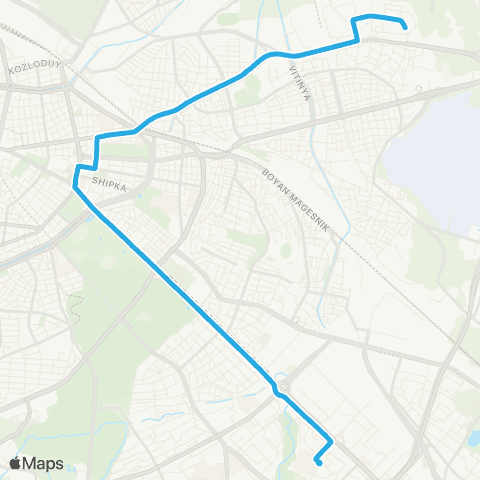 Център за градска мобилност УМБАЛ СВ. АННА-УХО - ПЛОЩАД НА АВИАЦИЯТА - УМБАЛ СВ. АННА-УХО map