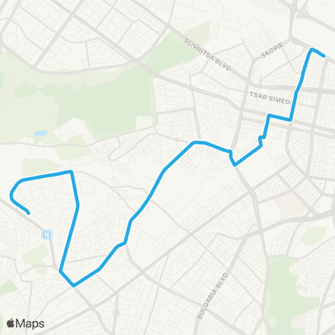 Център за градска мобилност Ж.К. ОВЧА КУПЕЛ-2 - БУЛ. КН. МАРИЯ ЛУИЗА - Ж.К. ОВЧА КУПЕЛ-2 map