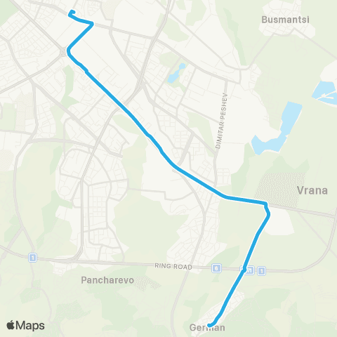 Център за градска мобилност Село Герман - Автостанция Гео Милев - Село Герман map