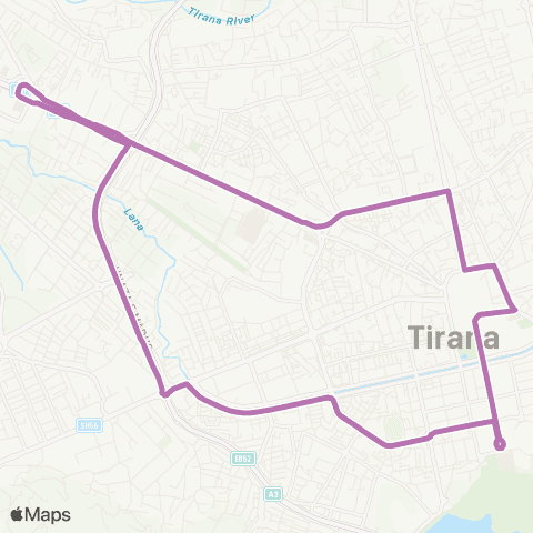Urbani Tirana e re Antiorar map