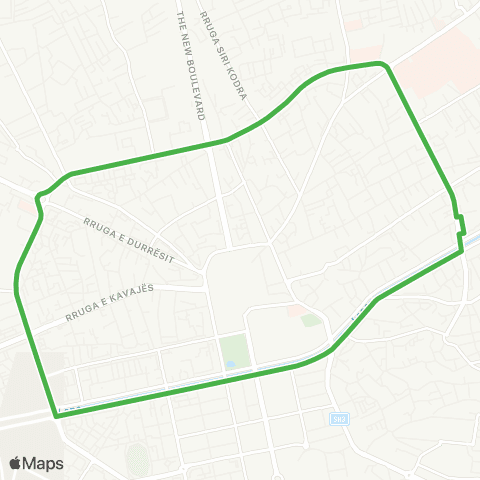 Urbani Linja e gjelbër Antiorar map