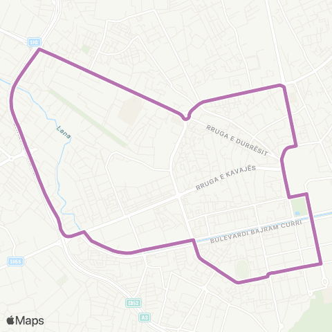 Urbani Tirana e re Orar map