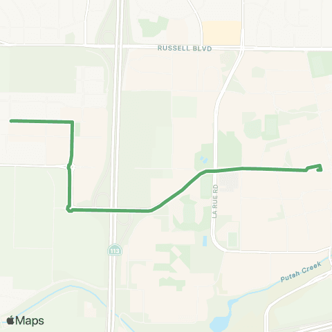 Unitrans West Village - ALL STOPS map