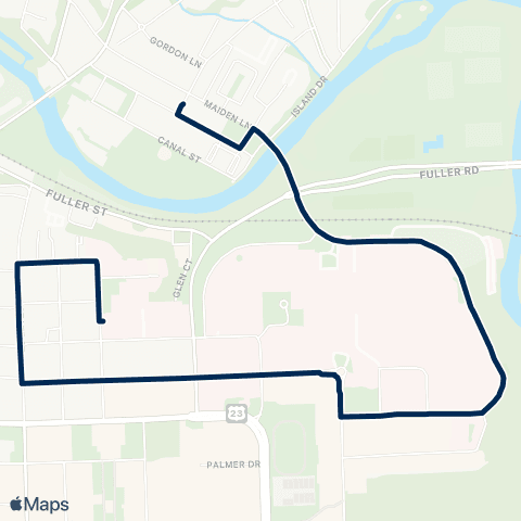 U-M Transit Wall Street-NIB map