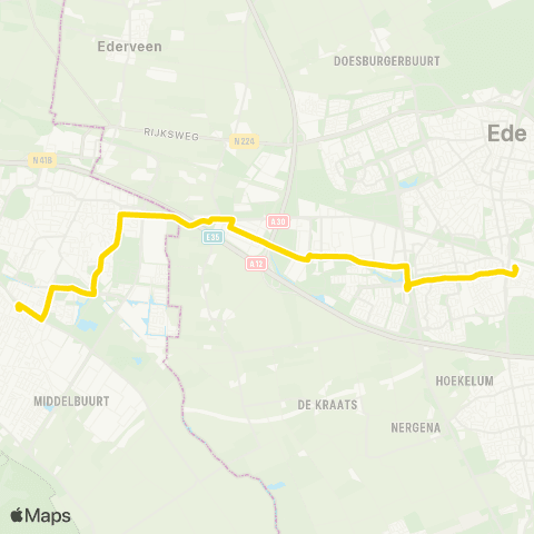 U-OV U-bus Veenendaal - Ede map