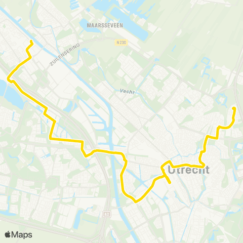 U-OV U-bus Amersfoort CS - Vathorst map