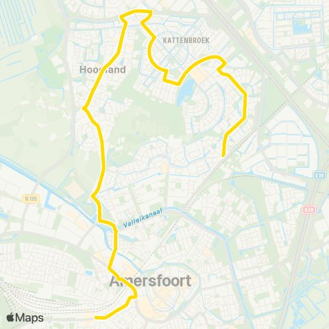 U-OV U-bus Amersfoort CS - Schothorst map