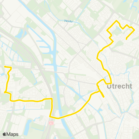 U-OV U-bus Amersfoort CS - Rustenburg / Liendert map