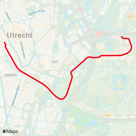 U-OV Science Park - Utrecht CS map