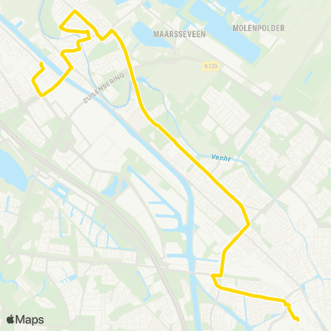 U-OV Utrecht CS - Maarssen map