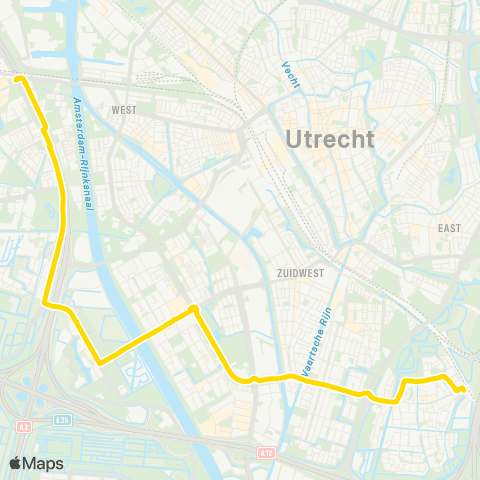 U-OV U-bus Amersfoort CS - Hoornbeeck / Lodenstein map