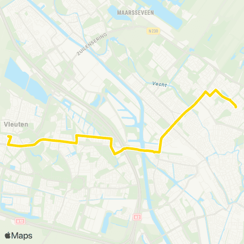 U-OV Vleuten - Overvecht map
