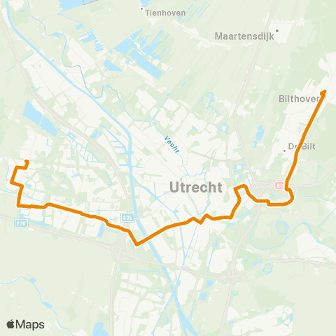 U-OV Vleuterweide - Science Park - Bilthoven map