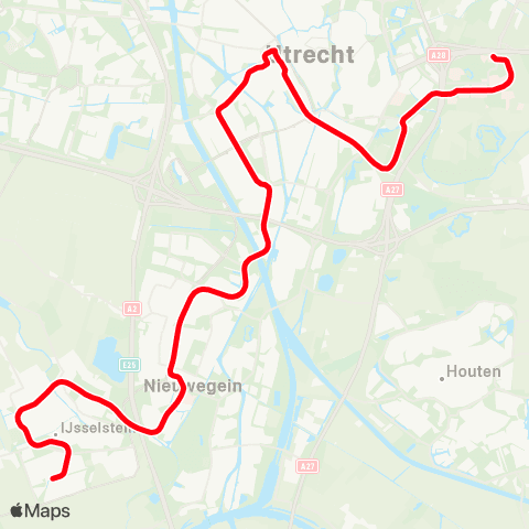 U-OV Science Park - Utrecht CS - IJsselstein map
