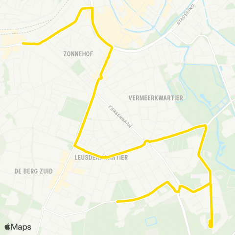 U-OV U-bus Amersfoort CS - Leusderkwartier map
