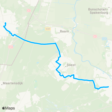 U-OV U-link Hilversum - Amersfoort CS map