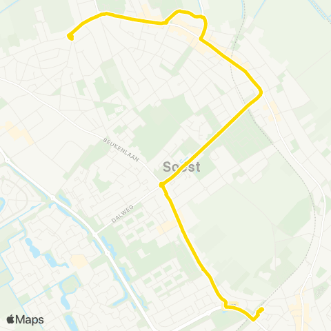 U-OV U-bus Soest Zuid - Soestdijk Noord map