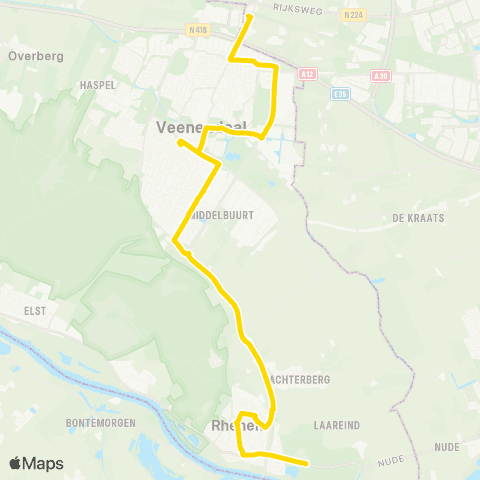 U-OV U-bus Veenendaal-De Klomp - Rhenen map