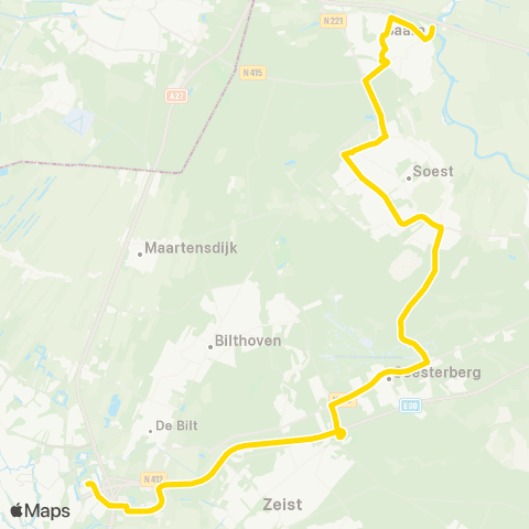U-OV U-bus Baarn - Utrecht Science Park map