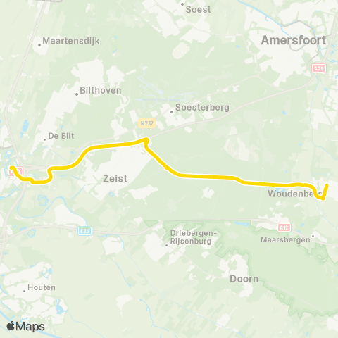 U-OV U-bus Woudenberg - Utrecht Science Park map