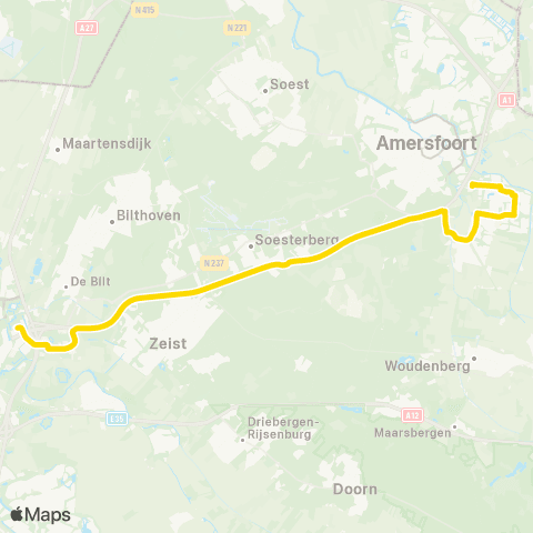 U-OV U-bus Leusden - Utrecht Science Park map
