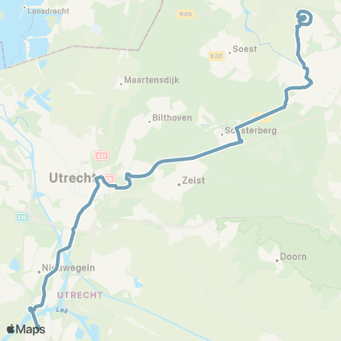 U-OV U-liner Amersfoort - Vianen map