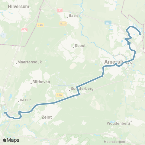 U-OV U-liner Amersfoort Vathorst - Utrecht Science Park map