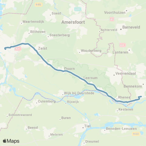 U-OV U-liner Utrecht - Veenendaal-De Klomp / Wageningen map