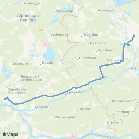 U-OV U-liner Rotterdam - Utrecht CS map