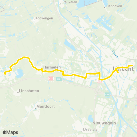 U-OV Nachtlijn Utrecht - Woerden map