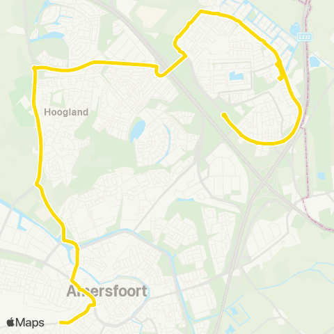 U-OV Nachtlijn Station - Hooglanderveen (Amersfoort) map