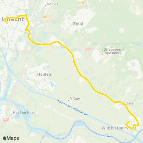 U-OV Nachtlijn Utrecht - Wijk bij Duurstede map