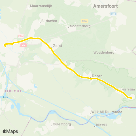 U-OV Nachtlijn Utrecht - Amerongen map